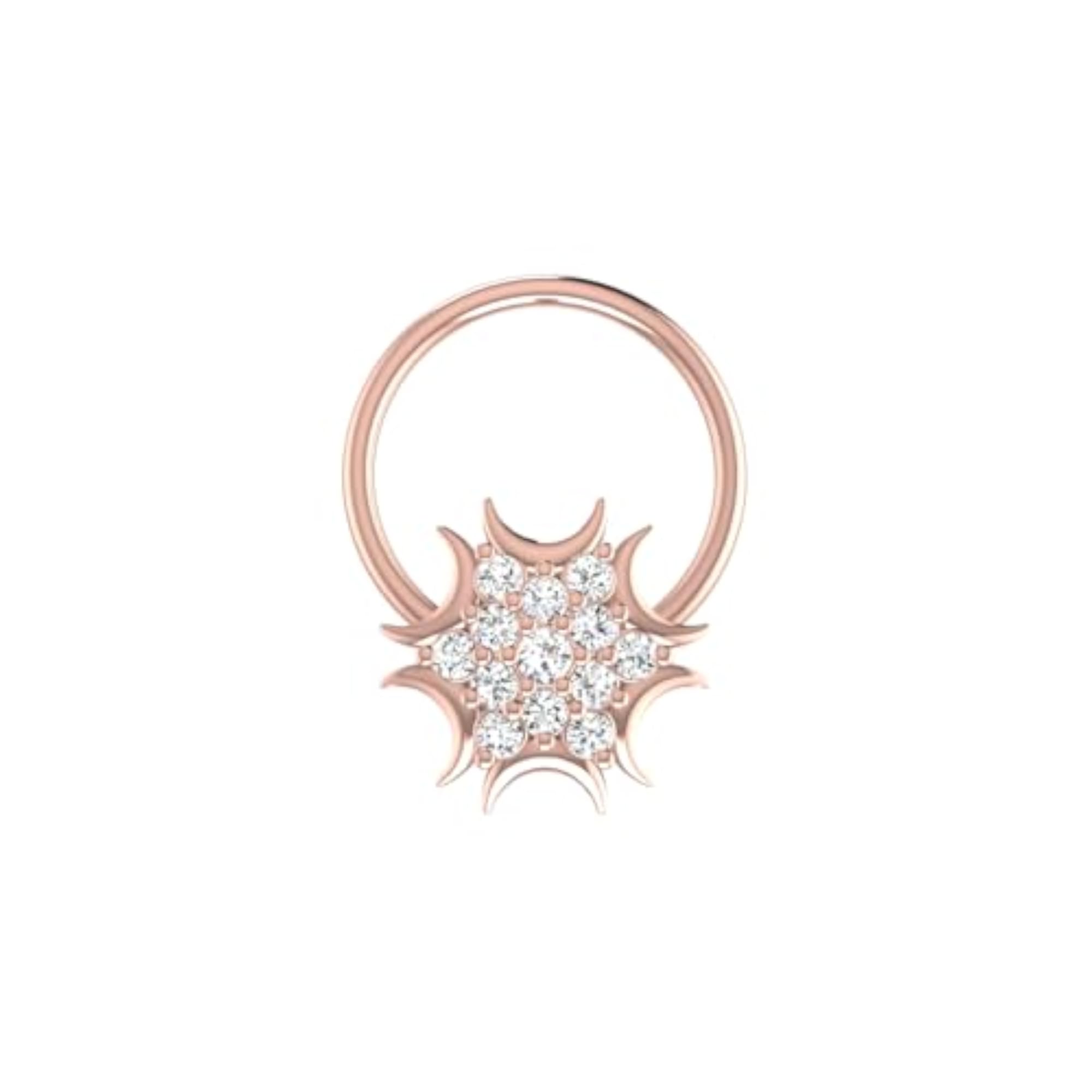 Women's 14Kt Rose Gold Stud Nosering, Elegant